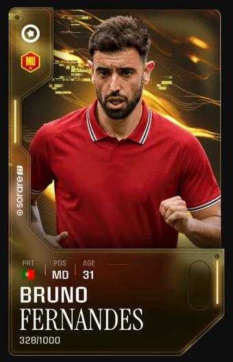 A Sorare Limited Bruno Fernandes player card.